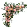 Dekorative Blumenkränze, 50 cm, Hochzeitsblumen, Wandreihe, Pografie-Ausstellung, Seide, Pfingstrosen, Rosen, künstliches Dekor, Eisenbogen-Hintergrund