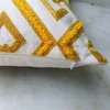 Housse de coussin jaune, jolie taie d'oreiller brodée géométrique en diamant, pour canapé-lit, décoration Simple pour la maison, 45x45cm, 2109072716875