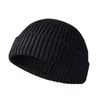 BeanieSkull Caps Hiver Hommes Tricot Chapeau Skullcap Solide Bonnet Court Sans Brim Baggy Melon Cap Docker Pêcheur Tricoté Bonnets Delm223170238