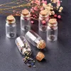2021 6ml 22x35x12.5mm Small Mini Clear Glass Butelki Słoiki z korkami Zabrania / Wiadomość Wesele Wish Jewelry Party Favors