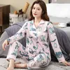 BZEL Damskie Piżamy Zestawy Plus Size Femme Nighty Casual Homewear Loungewear Bawełna Bawełniana Bawełna Kreskówka V-Neck Pijama Piżamy M-3XL 210708