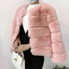 女性のフェイクの毛皮のコート秋冬の高品質ふわふわのショートコートフェイクの毛皮のジャケット特大211110