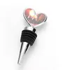 Sublimation Blank Wines Bottle Stopper Bar Tools Creative Heart Shaped Heat Transfer DIY Metal Stoppers Household Wine Accessories