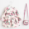 Mädchen Herbst Kleid mit Tasche Baby Mädchen Kleidung Kinder Weihnachten Kleid Prinzessin Kostüm Blume Tier Kinder Kleider für Mädchen Q0716