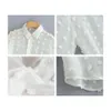 Femmes Tops et chemisiers élégant à manches longues blanc OL chemise chic à pois chemisier en mousseline de soie perspective tunique 210428