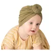 Hats Caps & Baby Hat Soft Girl Turban Infant Born Cap Bonnet Headwraps Solid Bow Knotted Beanie Headwear Accessories