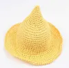 Chapeau Filles Grand Chapeau De Soleil De Paille Pour Enfants Printemps Bébé Tissé À La Main Mode Sorcière Spiky Hat