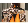 Stilkläder Koreanska Tryck Leopard Chiffon Blusar Kvinnor Vintage Långärmad T-shirts Knapp Dam Toppar 8092 50 210508