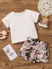 Baby Letter e Graphic Print Tee Shorts Lei