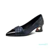Scarpe eleganti Moda femminile Dolce Alta qualità Blu scuro Slip on Spring Tacco Donna Casual Estate Pompe rosse Zapatos De Mujer F9282