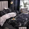 Ensembles de literie Fournitures Textiles de maison Jardin Ensemble de plumes noires de luxe Couette douce Couette Er Couvre-lits pour linge de lit Couette simple reine Wi