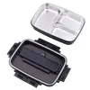 Dinnerware Sets Portable 304 Stainless Steel Bento Box With 3 Compartments Lunch Leakproof Microwave Heating Container Tableware Adults