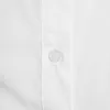 Ruched White Blouse voor Dames Revers Puff Sleeve Casual Tuniek Effen Minimalistisch Shirt Vrouwelijke Mode Kleding 210524