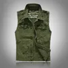 Gilets Slim Fit Cowboy Mâle Veste Gilet Ripped Denim Hommes Sans Manches Casual Gilet Hommes Jean Manteau Vert 210923