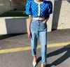 Sommer neue Design Damen koreanische Mode Liebe Herz Druck gestrickte Puffärmel dünne Pullover Strickjacke strickt T-Shirts