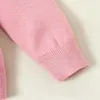 Arrivée Automne et hiver Solide Bouton Solid Pulls Cardigans Enfants Girl Vêtements Tops 210528