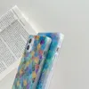 iPhone 12 Pro Max 11 XR XS 7 8 Plus SE2020電気めっき用紙のケースのための正方形の人魚スケールパターンケース