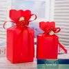 Gift Wrap 3*3*4.3'' Inches Large Romantic Candy Boxes With Plastic Flowers Ribbon Paper Wedding Favor Party 30pcs/lot1