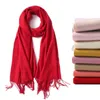 Beanie/Skull Caps 2021 Soild Cashmere Women Scarf Winter Warm Shawl And Wraps Bandana Soft Long Female Foulard Thick B