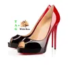 2023 Zapatos de vestir Parte inferior roja Tacones altos Luxurys Plataforma para mujer Mujeres Diseñadores Peep-toes Sandalias Sexy Punta estrecha Rojos Suela 8 cm 10 cm Zapatilla de deporte