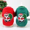 6 Färghundkläder Julhundar Kläder Santa Claus Polar Fleece Tjocken Pet Sweater Soft Pup Kostym Vinter för Små Doggy Cats Puppy Förtjusande Xmas Kläder A62