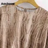 Mode leopard print kvinnor o nacke streetwear short tops lady batwing långärmad lös t-shirt kvinnlig ropa mujer 210413