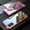 Slim Metal Magnetyczny Adsorpcja Tech Komórka Przypadki do telefonu komórkowego dla Samsung Galaxy Note20 Ultra Plus Note8 S9 Clear Dwustronne HD Harted Szkło odporne na wstrząsek