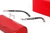 Designer Fashion Sunglasses Frames Trend Rimless gold metal Frame Wood Bamboo buffalo horn glasses Women Mens Sports Red High Quality Eyeglasses Lunettes