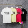 Casual bordado t-shirt de manga curta homens mulheres t-shirt back colarinho texto logotipo tops multicolor