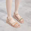 Fashion Gladiator Sandals Women Student Summer 4cm Height Increasing Irregular Color Tape Ladies Outdoor Holiday Shoes Dress
