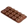 15 Cavity Double Heart Silicone Jelly Moulds Fifteen Holes Ice Cube Tray Heat Resistance Baking Kitchen Chocolate Molds SN5873