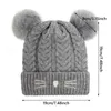 Chapeaux tricotés en laine pour garçons et filles, bonnet chaud tricoté pour tout-petits, bonnet Pom, chapeau d'hiver, chapeau de Ski Y21111