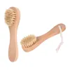 Wooden Natural Boar Bristles Facial Brush Dry Skin Bath Spa Brushes Remove Makeup Nail Scrubber