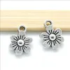 Lotto 200 pz Mini Fiori Pendenti con ciondoli in argento tibetano per gioielli che fanno Orecchini Collana Bracciale Accessori catena chiave 9 * 12mm DH0540