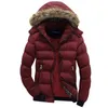 Winter Parka Heren Dikke Jassen Warm Bont Kraag Hoodie Jas Mens Mode Kleur Bijpassende Overjas Casual Jassen Heren 211126