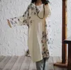 Women Loose Printed Cotton Linen Dress Ladies Vintage National Style Print Floral Female Retro Dresses Casual