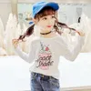 T-shirts For Girls Floral Pattern Tshirt Girl Letter Kids T Shirt Casual Style Clothing 6 8 10 12 14 210528