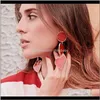 Dangle & Chandelier Earrings Drop Delivery 2021 Design Red Heart Long Dangles For Women Girl Lady Vintage Fashion Statement Gold Earring Tren