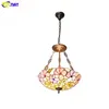 Chandeliers FUAMT Tiffany Floral Brief Pastoral Stained Glass Light For Living Room Dning Purple Flowers Home Decor Lamps