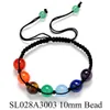 6 8 10mm Round Bead Stone New Yoga Energy Stone Woven Seven Pulse Wheel Armband Rekommenderade smycken