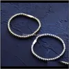 Hip Hop Jewelry Gold Triple Colors 4Mm 6Mm Available Cz Diamond Paved Copper Tennis Chain Bracelet Dp8Fu Bazhm