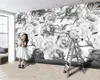 Prosty Retro Kwiat 3D Tapeta Home Improvement Wodoodporna Antyfulowanie Salon Sypialnia Kuchnia Malarstwo Mural Tapety