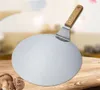 Couteaux de cuisine Pizza Peel 10 pouces Cake Lifter Spatule en acier inoxydable avec manche en bois de caoutchouc Paddle Plateau pour la cuisson Homemade KD1