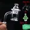 Nouveau 25mm Quartz Banger Nail avec Spinning Carb Cap coloré et rubis Terp Pearl Femelle Mâle 10mm 14mm 18mm pour l'eau Dab Rig Bong