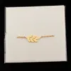 10PCS Vintage Leaf Feather Bracelet Leaves Hand Chain Charm Handmade Adjustable Bangles Bracelets Femme Jewelry