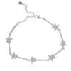 Star Bar Link Chain Bracelet Tennis Chaîne Pavée Minuscule Étincelles Brillant CZ Pierre Étoiles Bracelets Pour Femme Simple Bijoux Fête 210609302k