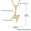 Flash Lightning Halskette 18 Karat Gold Schmuckset Diamant-Zirkonia-Anhänger Hip-Hop-Halsketten Bling-Schmuck für Frauen Männer Edelstahlkette Will und Sandy