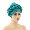 Cekiny Muzułmańskie Kobiety Hijab African Auto Geles Aso Oke Headtie już Made Braid Turban Caps Ready Bonnet Hat Head Wraps Moda