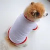 Dog Odzież Sublimacja Półki Psy Ubrania Białe Puste Puppy Koszulki Solidna Kolor Mała T Shirt Bawełna Znosić Zwierzęta Pet Supplies 2 Kolory S