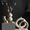 Nordic Style Ceramic Ornaments Arrangement Dried Flower Creative Art Home Living Room Vase Decoration Desktop Decor